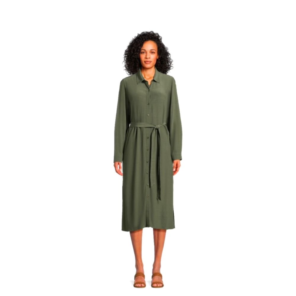 Time and Tru size Lg button front shirt dress, Sea Turtle green - Picture 2 of 5